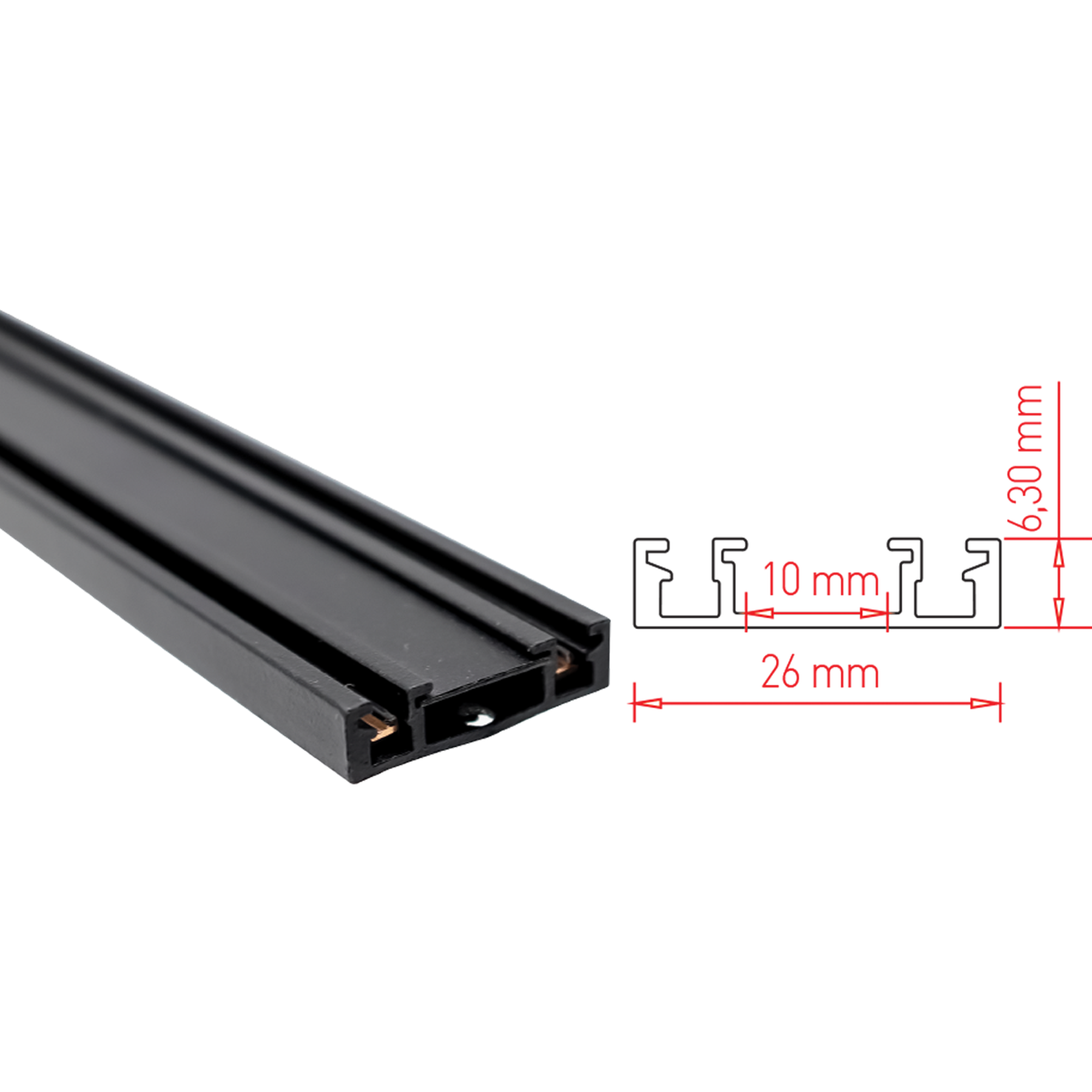 DL45 Slim Magnetik Sıva Üstü Alüminyum Ray - 1Mt.