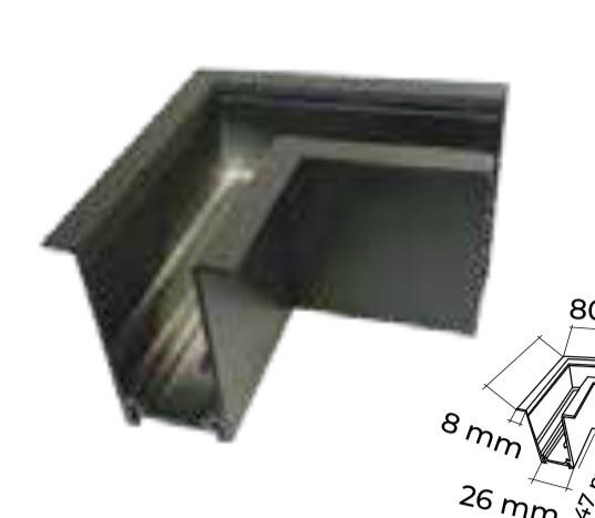 DL20 Magnetic Recessed Concealed Aluminum Track 90° Horizontal Connector