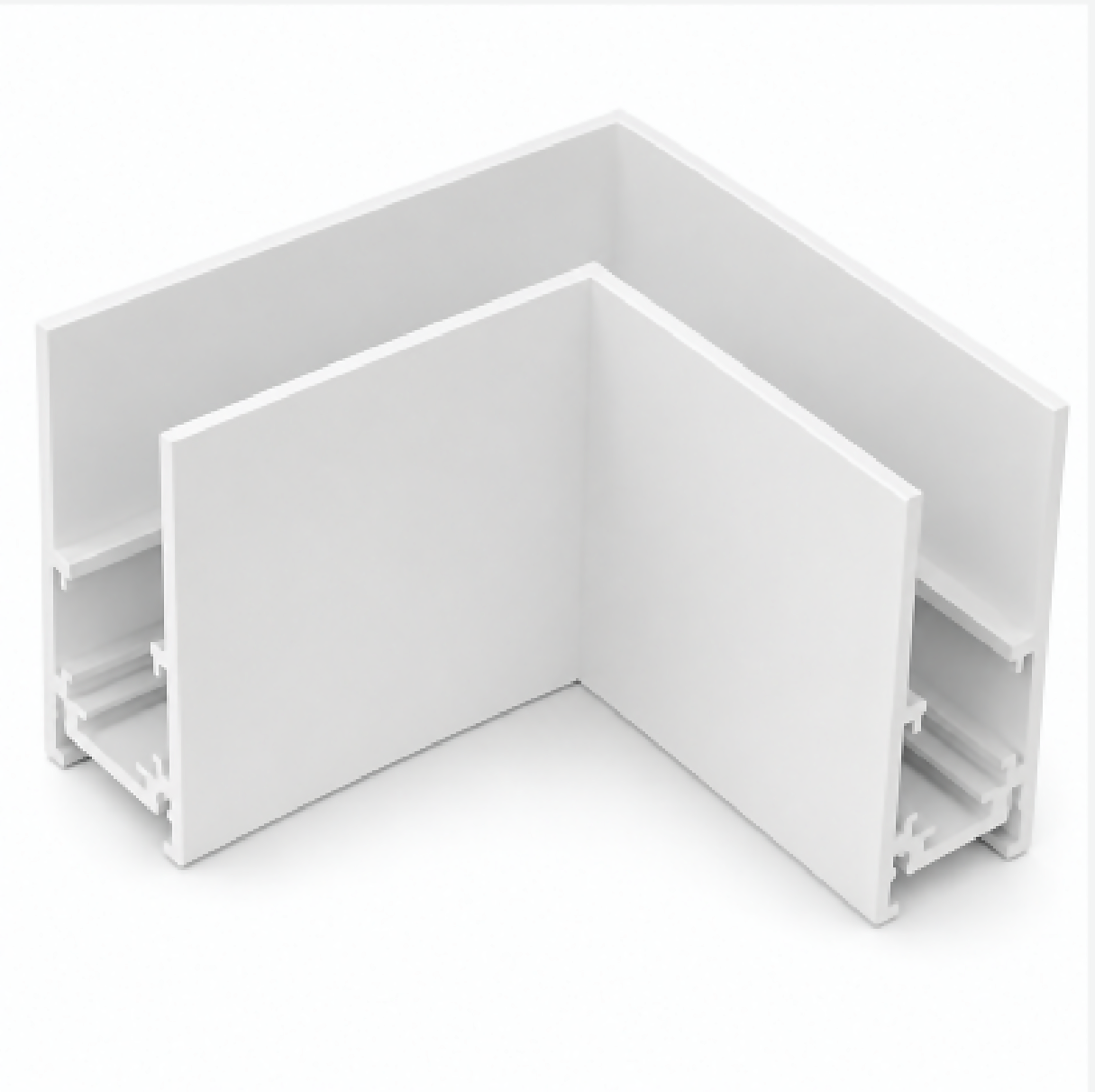 DL20 Magnetic Surface Mounted Aluminum Track 90° Horizontal Connector