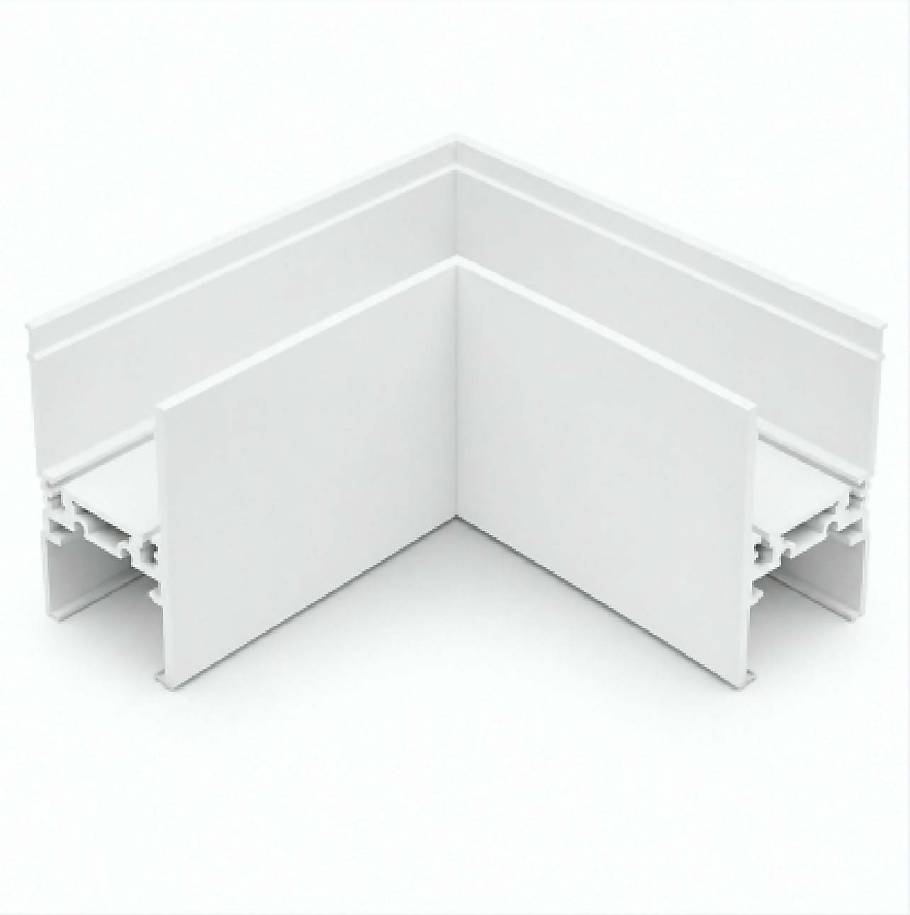 DL26 Magnetic Surface Mounted Aluminum Track 90° Horizontal Connector
