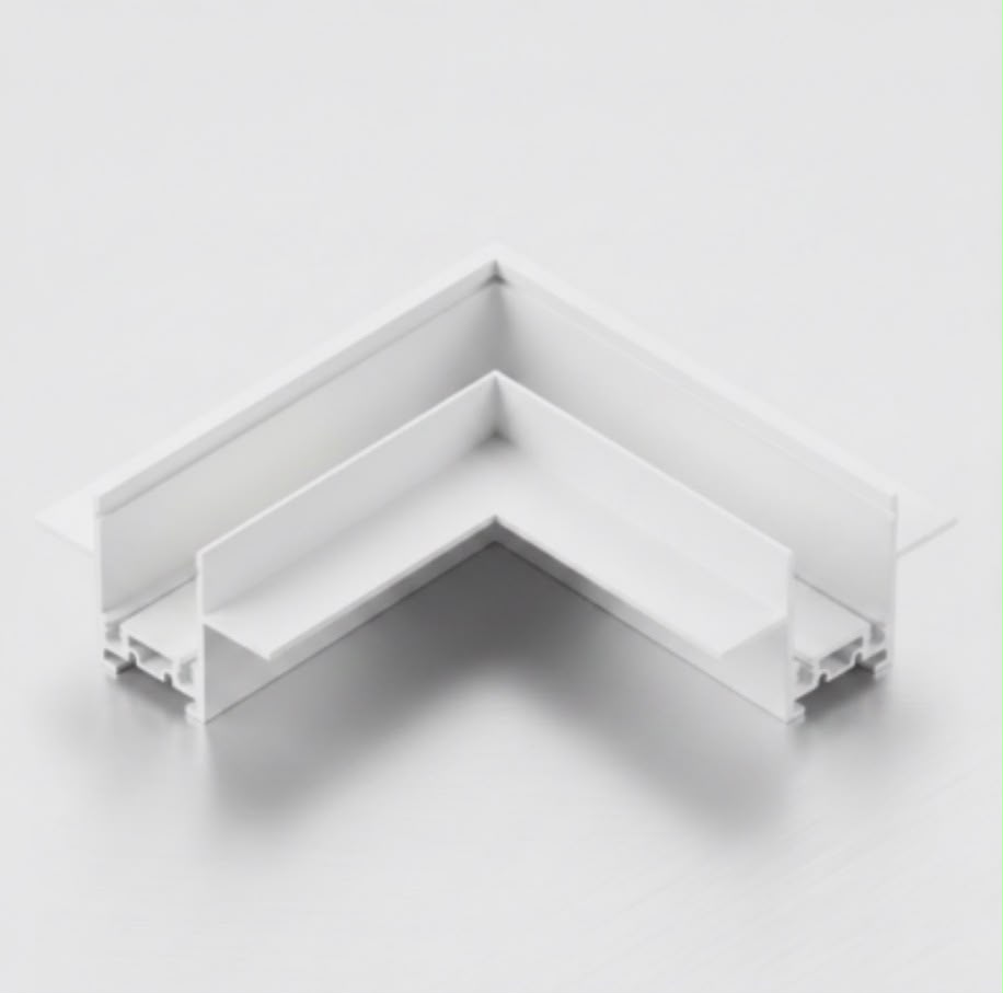 DL26 Magnetic Recessed Trimless Aluminum Track 90° Horizontal Connector