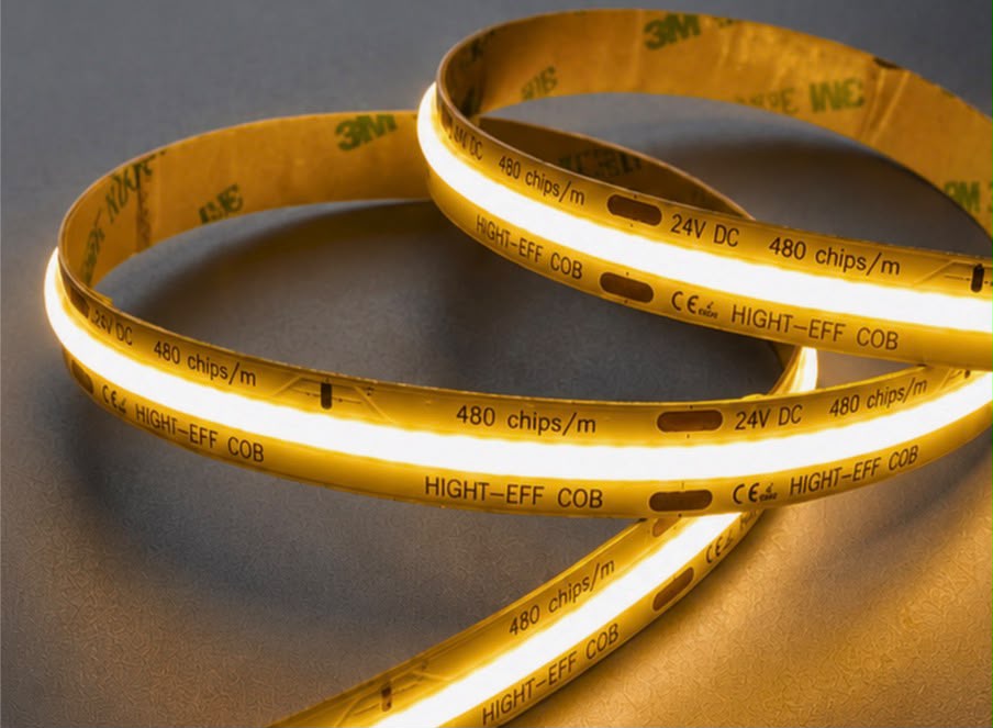 24V COB 480LEDs/M 8mm CRI90 - 3000K
With Paper Reel+ Paper Bag, White 3M Tape,
Double Layer, 2pcs 5m COB Strip in One Reel