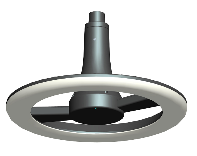 DL11420 Curved-Arm Post-Top Garden Luminaire (Ø560 Halo Head)