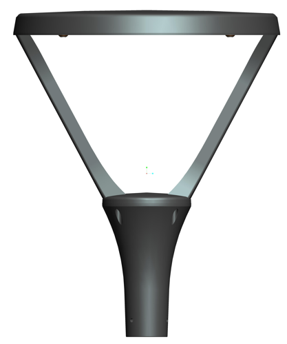 DL11422 Disc Post-Top Garden Luminaire on Forked Arm (Ø450)