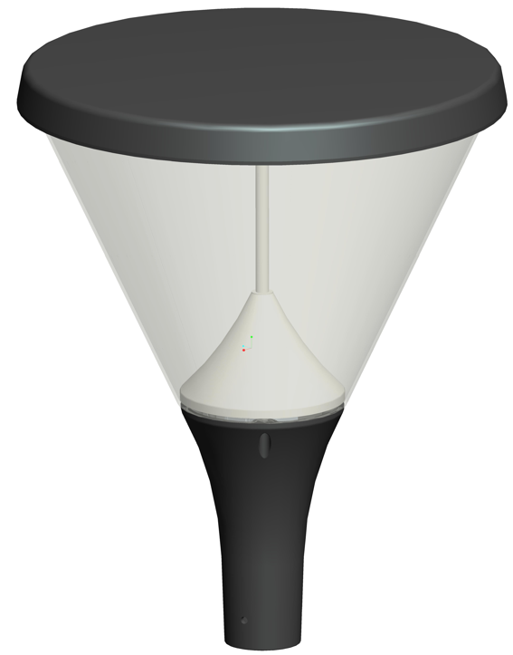DL11423 Disc Post-Top Garden Luminaire with Conical Diffuser (Ø450)