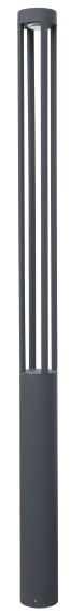 DL11430 Fluted Cylindrical Column Post Luminaire (Compa, Ø160 Twin Bars)