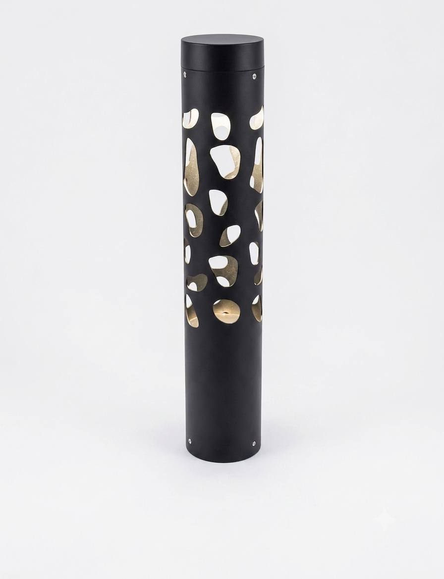 DL11458 Bollard Light (Pierced Round Column, Clear Glass)
