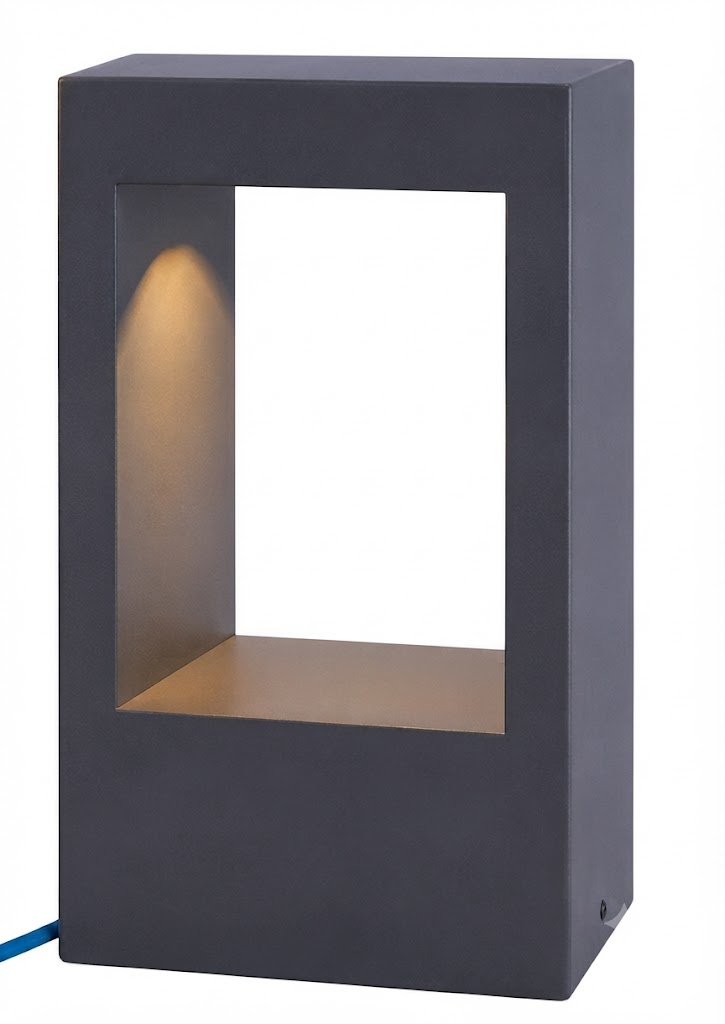 DL11461 Rectangular Open-Frame Bollard (Clear Glass, Variant A) – Outdoor Lighting