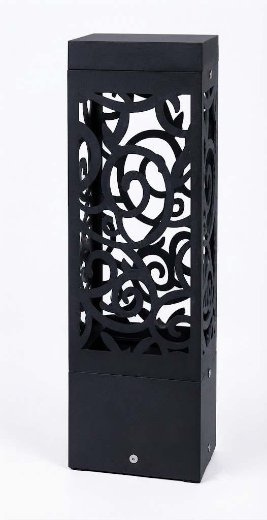 DL11465 Bollard Light (Decorative Cut-Out Column, Clear Glass)