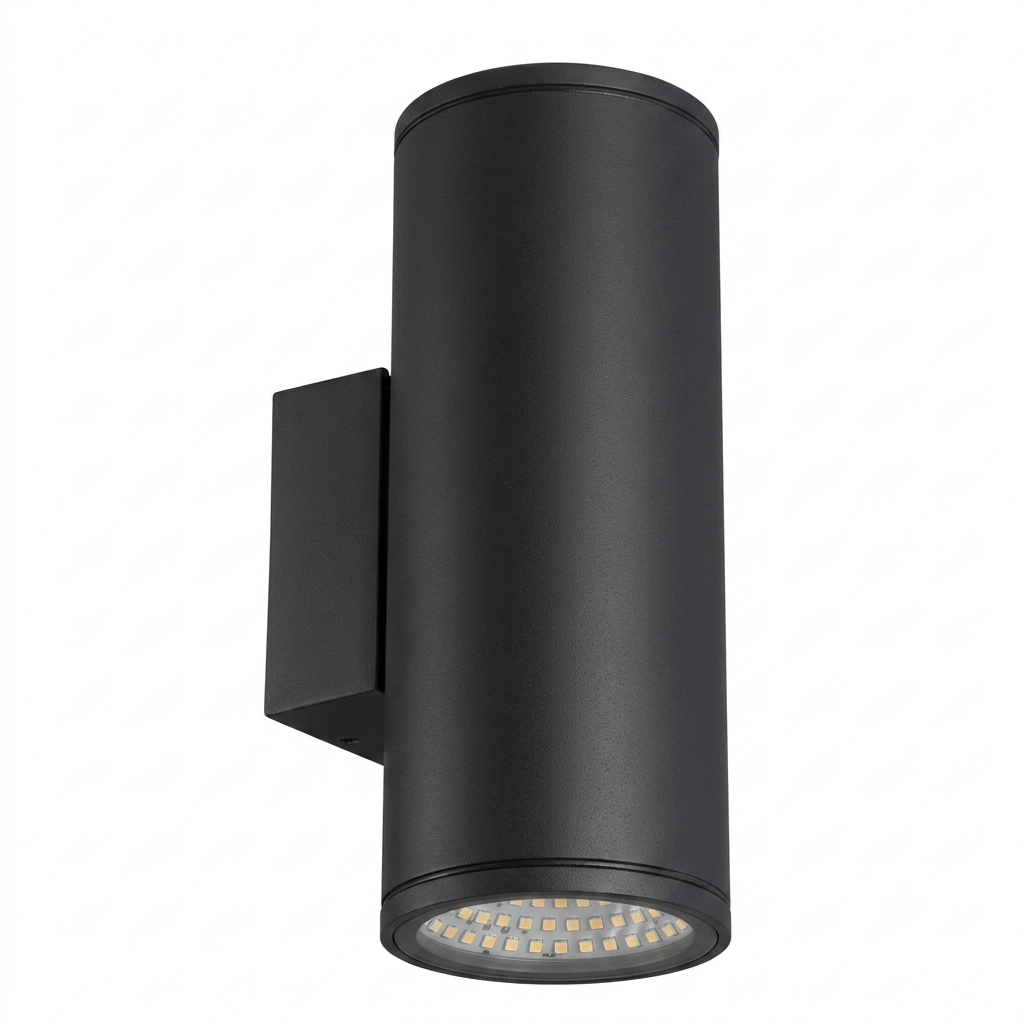 DL11619 Outdoor Up & Down Cylinder Wall Light (2x GU10 / 2x 6W)