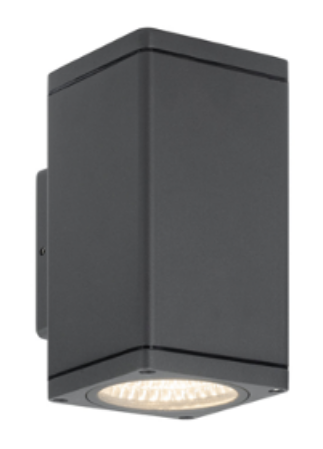 DL11622 Outdoor Up & Down Cube Wall Light (2x GU10 / 2x 6W)
