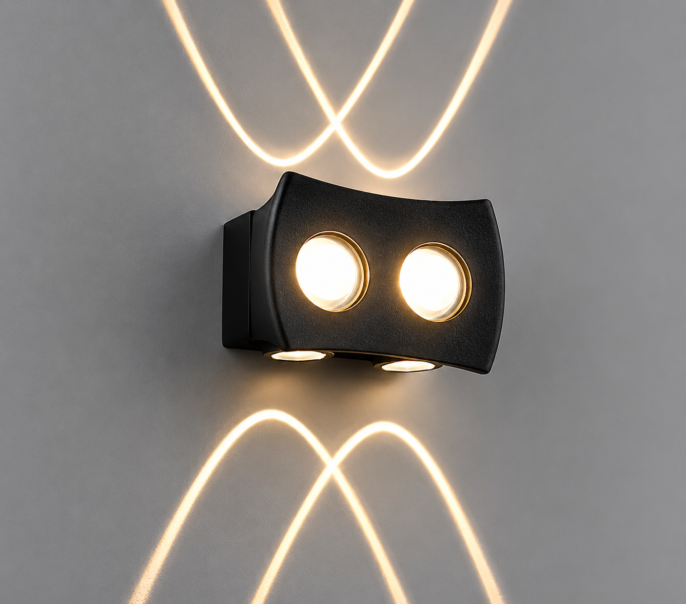 DL11653 Outdoor LED Up/Down Wall Light, 4-Beam (7W)