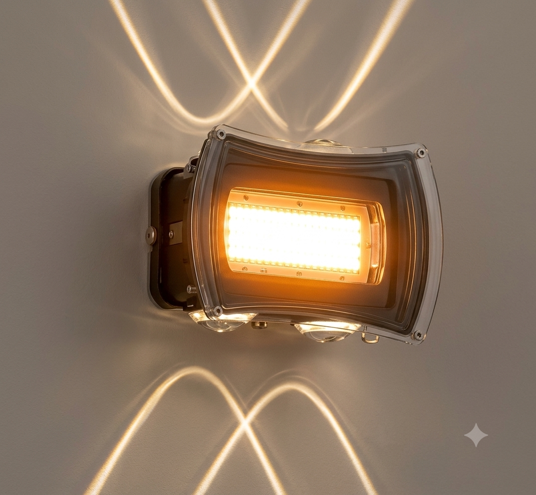 DL11656 Outdoor LED Up/Down Wall Light, 4-Beam (7W)