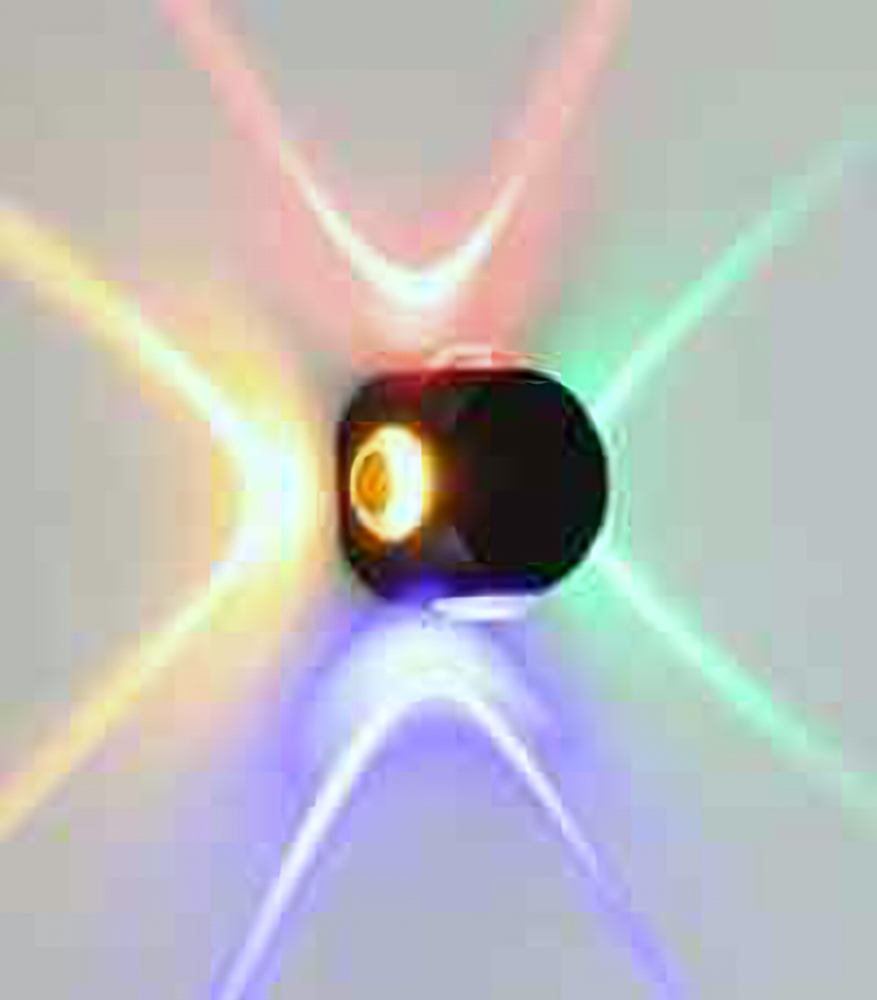 DL11662 Outdoor LED 4-Beam Wall Light, Round RGB (6W)