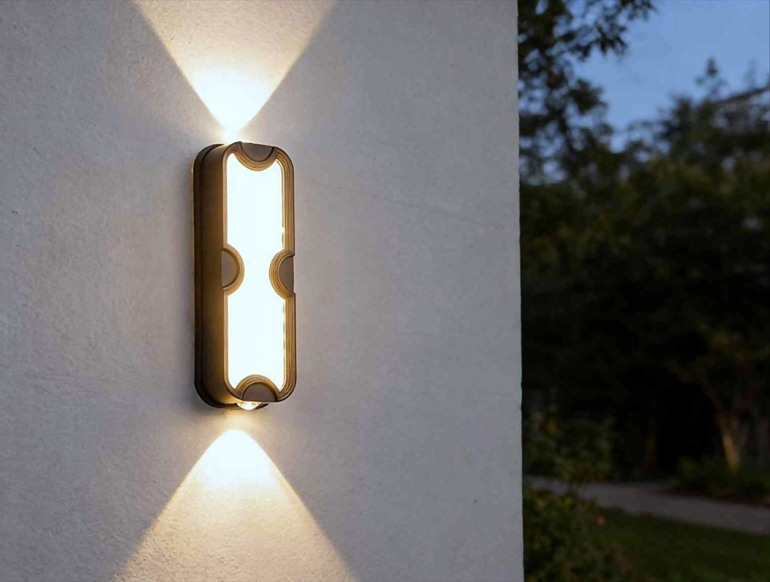 DL11667 Outdoor LED Up/Down Wall Lamp, Rounded Bar (12W)