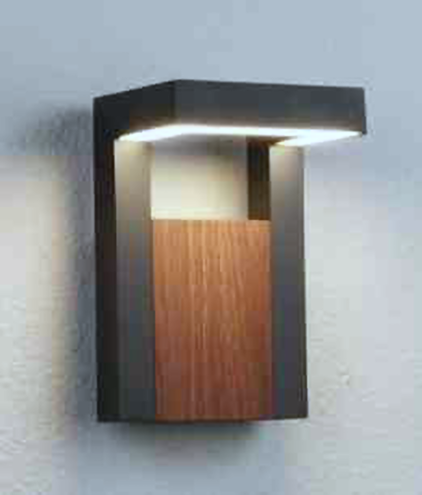 DL11686 Outdoor LED Wall Lamp, Wood-Accent (12W, 201*130*132mm)