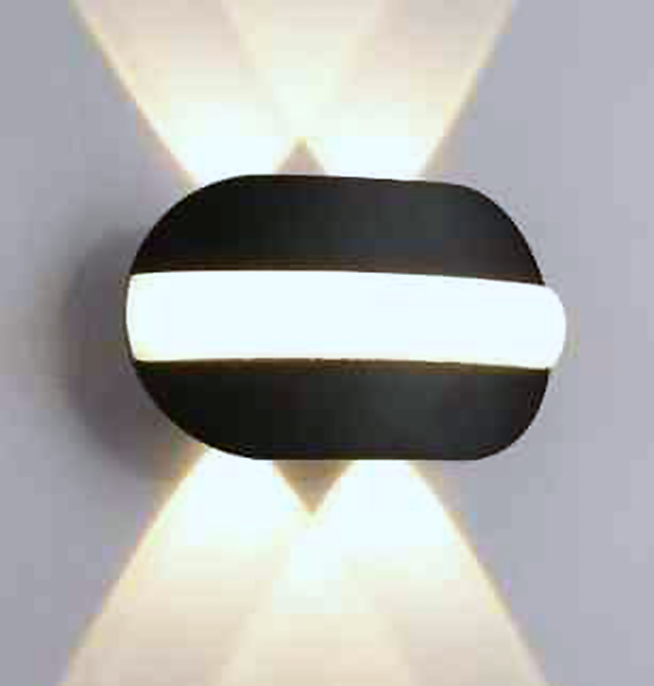 DL11691 Outdoor LED Up/Down Wall Light, Oval 4-Beam (7W)