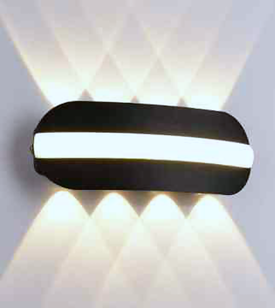DL11693 Outdoor LED Up/Down Wall Light, Oval 8-Beam (12W)