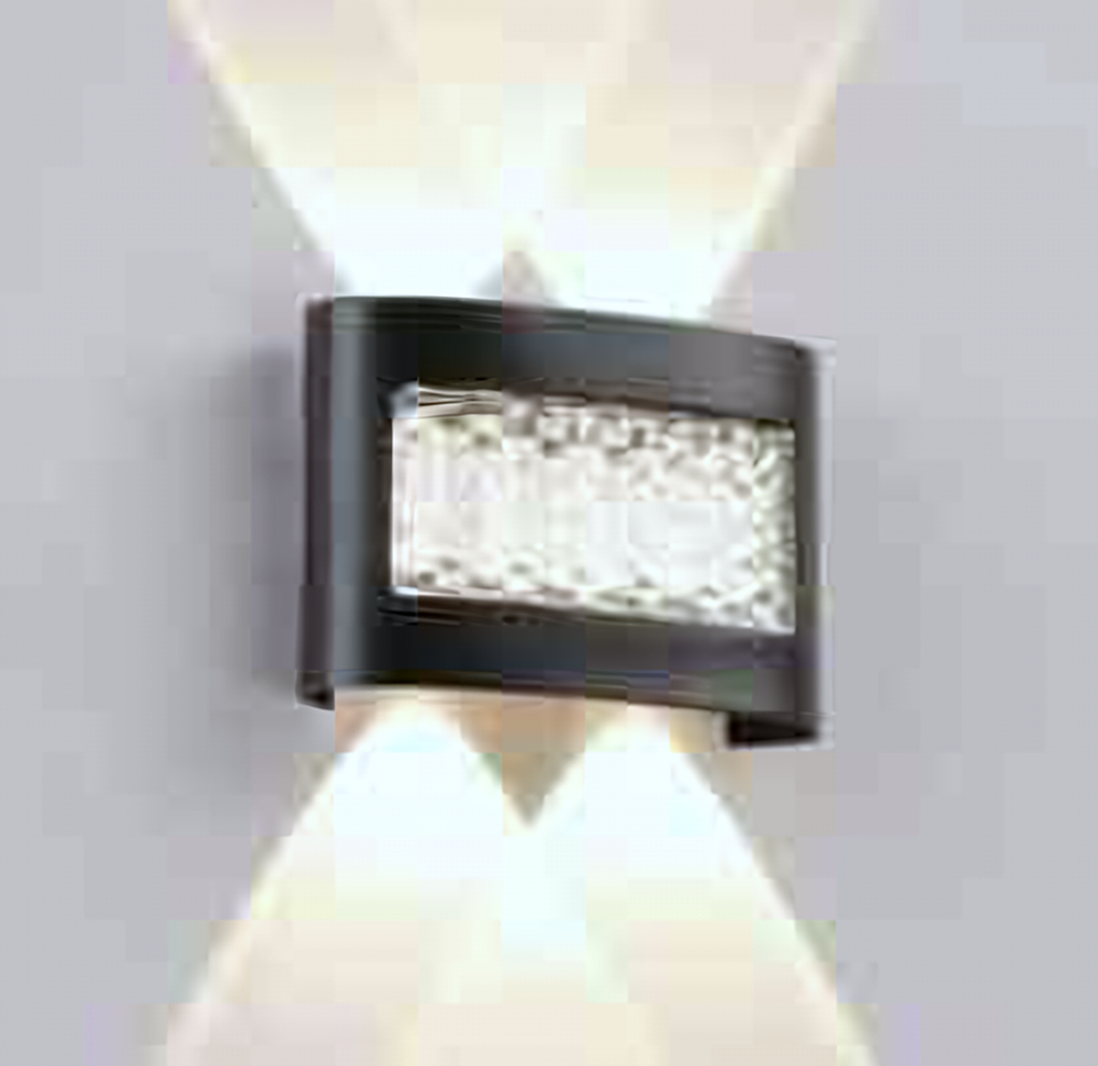 DL11694 Outdoor LED Up/Down Wall Light, Mesh-Face 4-Beam (7W)
