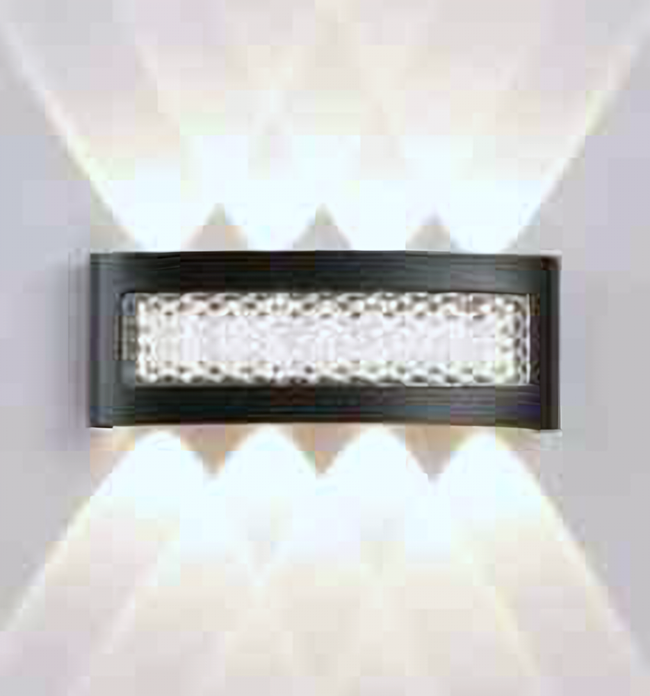 DL11696 Outdoor LED Up/Down Wall Light, Mesh-Face 8-Beam (12W)