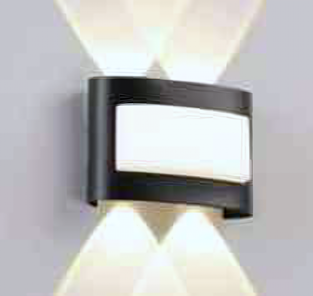 DL11697 Outdoor LED Up/Down Wall Light, Flat-Lens 4-Beam (7W)
