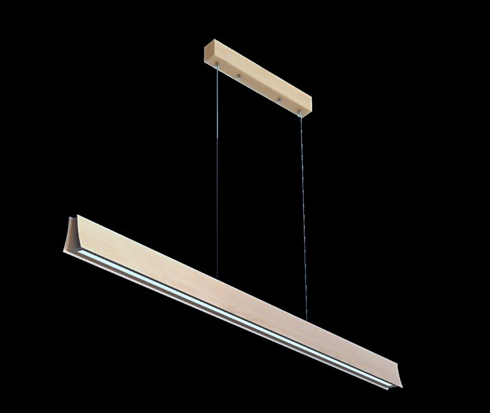 DL12717 Beech Wood Pendant Light (L1200, LED 20W/24W/28W)