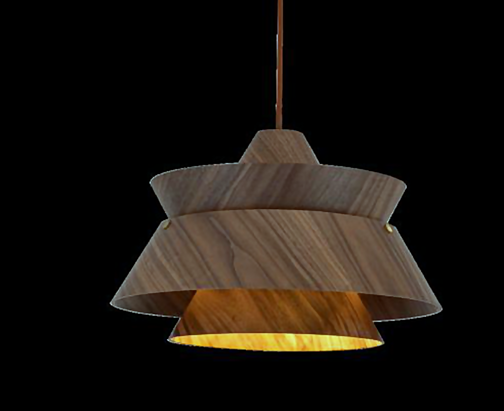 DL12760 Dark Walnut Wood Pendant Light (330*230Hmm, E27 60W)