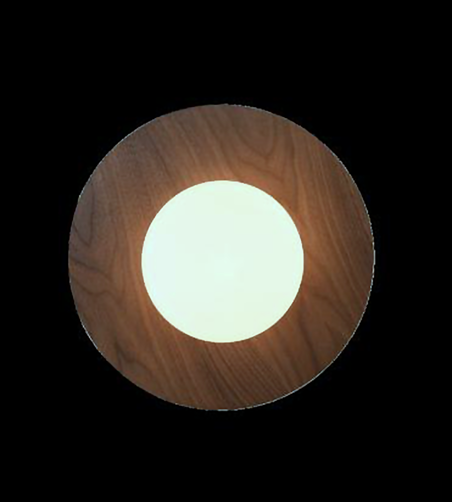 DL12773 Walnut Wood & Glass Wall Light (D300*110Hmm, G9 5W)