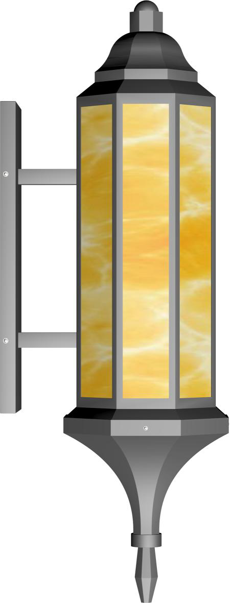 DL12938 Amber Outdoor Wall Lantern (32W)