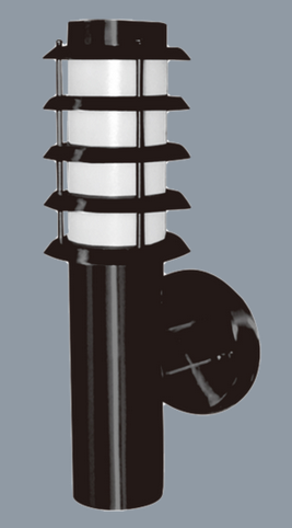DL13025 Wood-Grain Garden Post Lamp with E27 Milky PMMA Shade (D140 x H800mm)