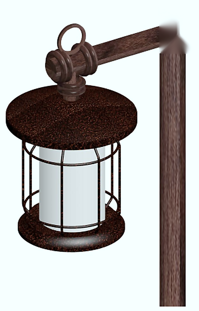 DL13103 Vintage Carriage Lantern Post Light with E27 (Wood-Grain Pole)