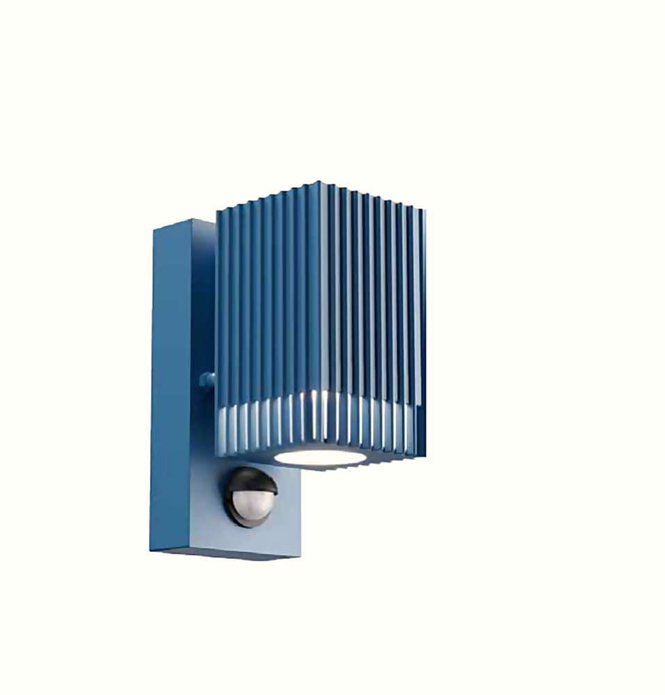 DL13118 Ribbed Cylinder Down Wall Light with PIR Sensor (GU10, IP65)