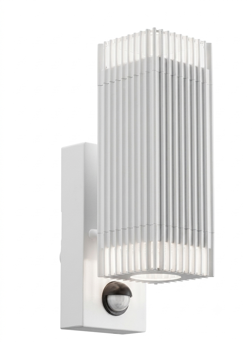 DL13120 Up/Down Ribbed Cylinder Wall Light with PIR Sensor (GU10, IP65)