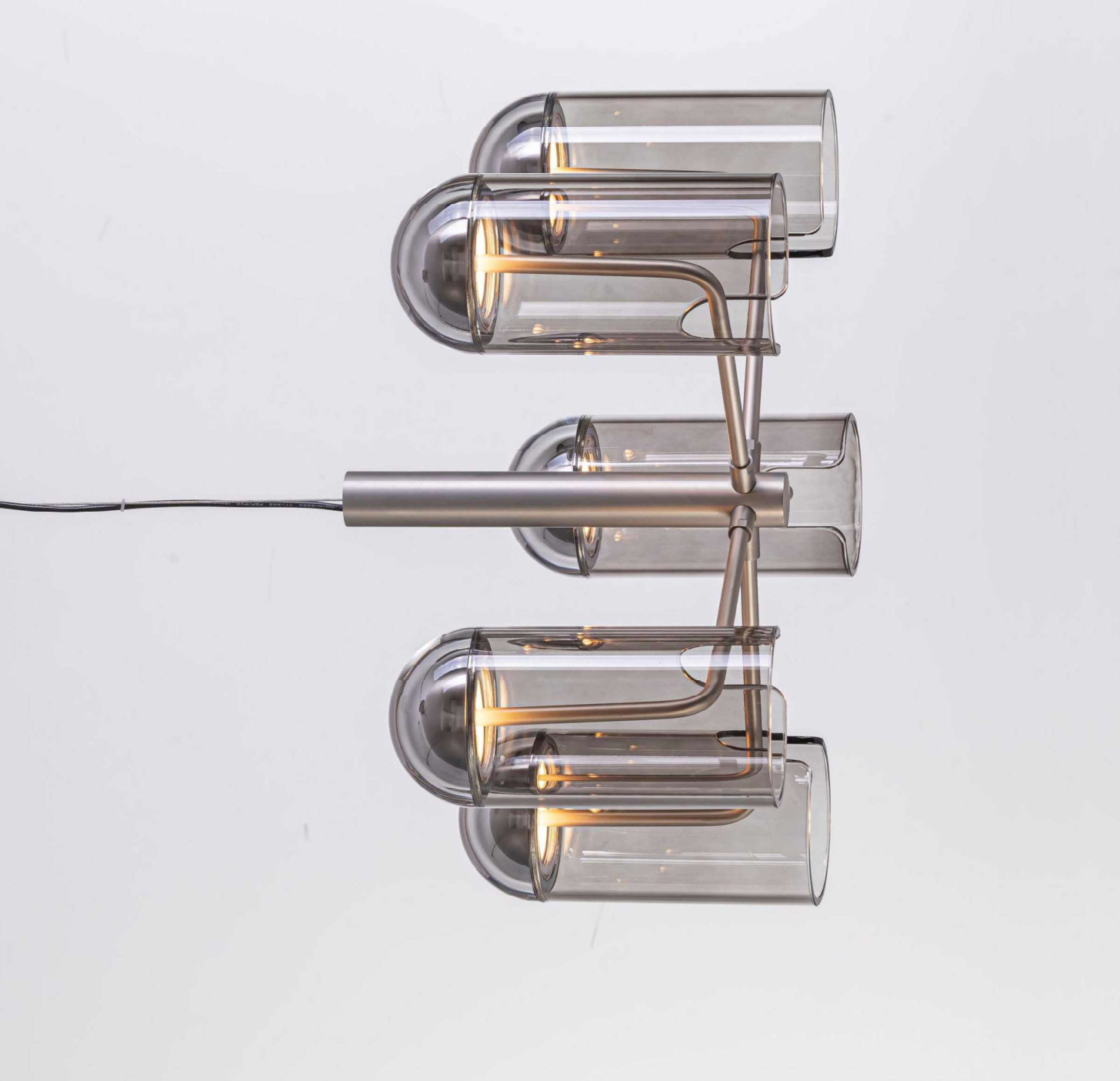 DL13234 Smoke-Glass Cylinder Cluster Pendant (5-light, 500mm)