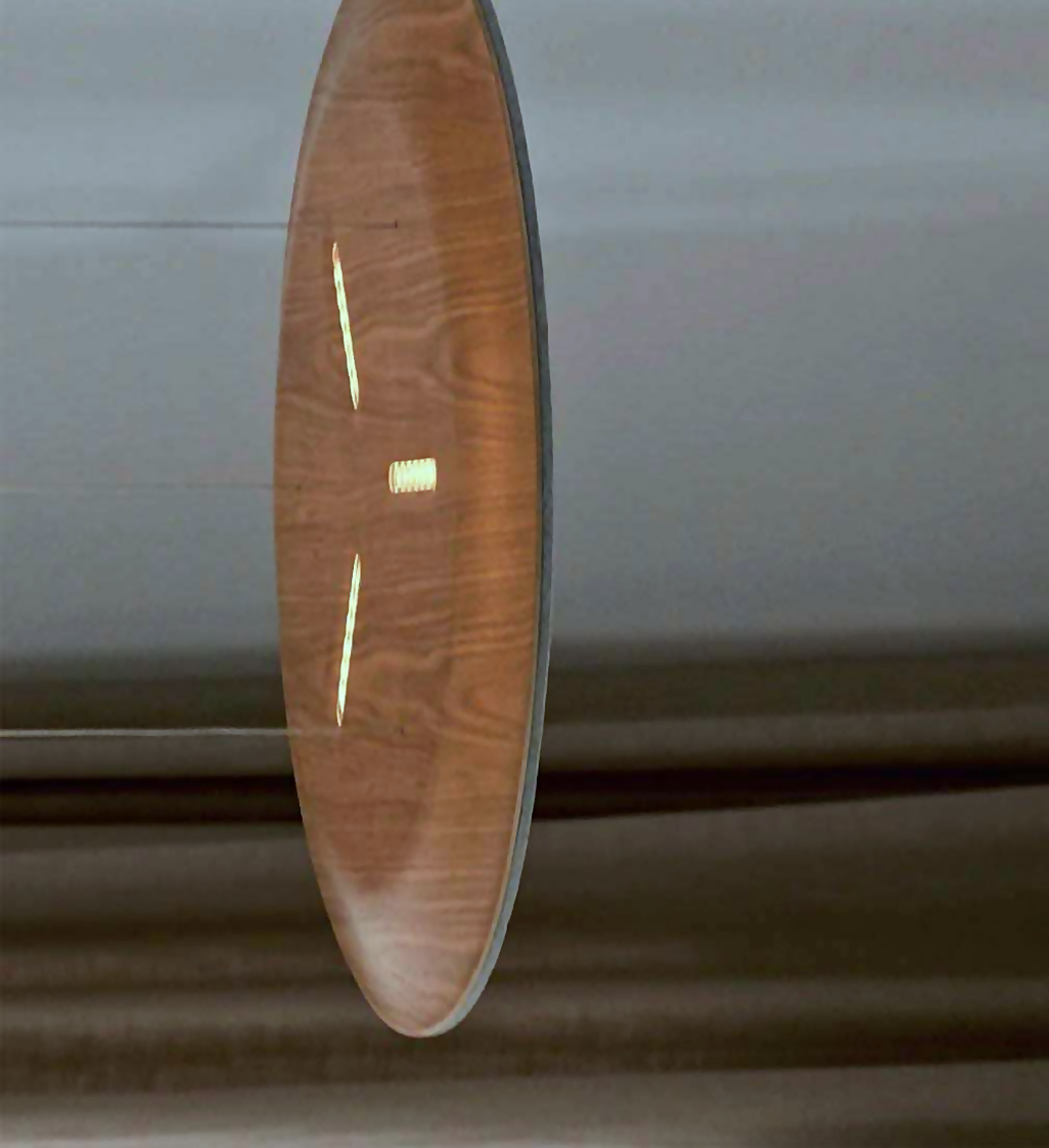 DL13272 Walnut Wood Oval Disc LED Pendant (D695mm)