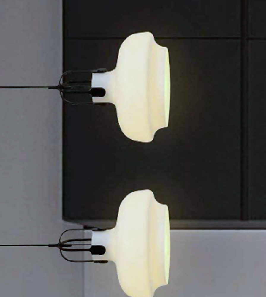 DL13309 White Glass Shade Pendant (D350mm)