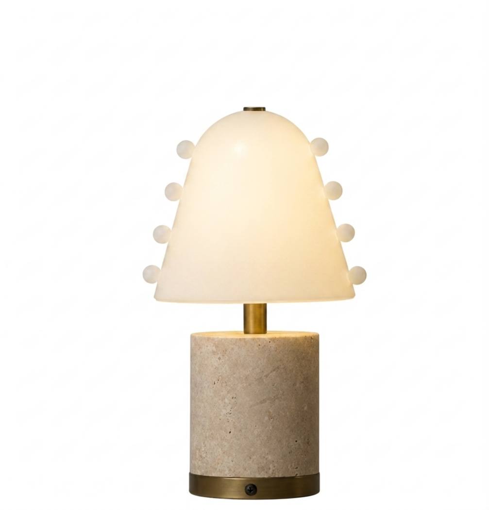 DL13329 Rechargeable Cordless Table Lamp (Travertine Base)