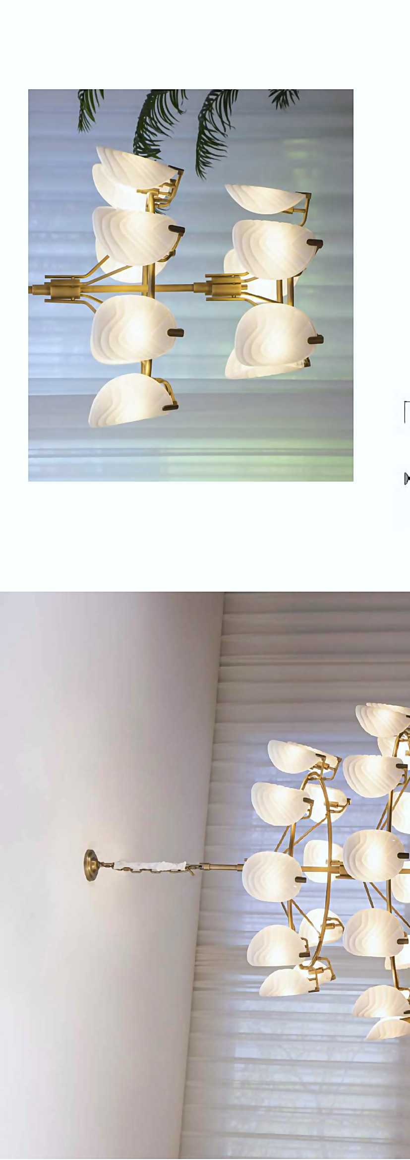 DL13382 Antique-Brass White-Jade Petal Tiered Chandelier (5-tier, D1600mm, 3000mm drop)