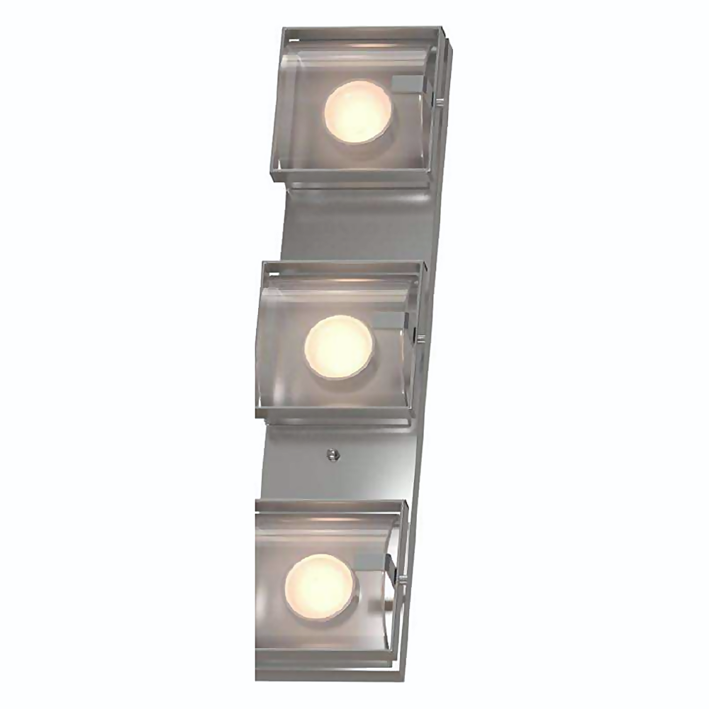 DL13728 LED Vanity Wall Light, Angular Frosted 3-Light (W24")