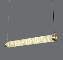 DL13919 Slim Alabaster Tube Linear Pendant Light