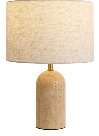 DL13935 Travertine Table Lamp with Fabric Shade (D30×H44.5cm)