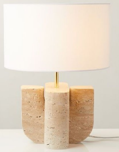 DL14006 Table Lamp with Artificial Travertine Base