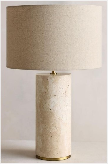 DL14007 Table Lamp with Artificial Travertine Base