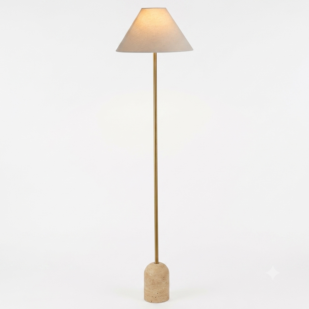 DL14023 Standing Floor Lamp with Travertine Base