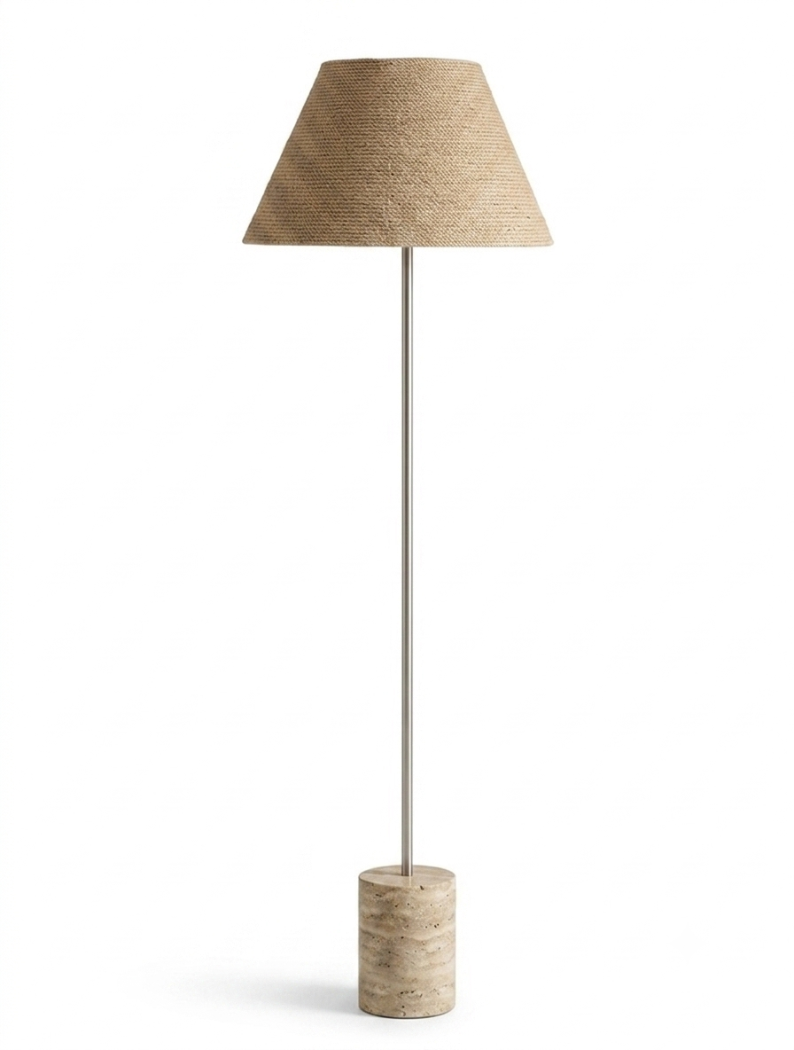 DL14024 Standing Floor Lamp with Travertine Base
