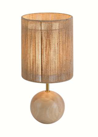DL14040 Jute Table Lamp with Travertine Ball