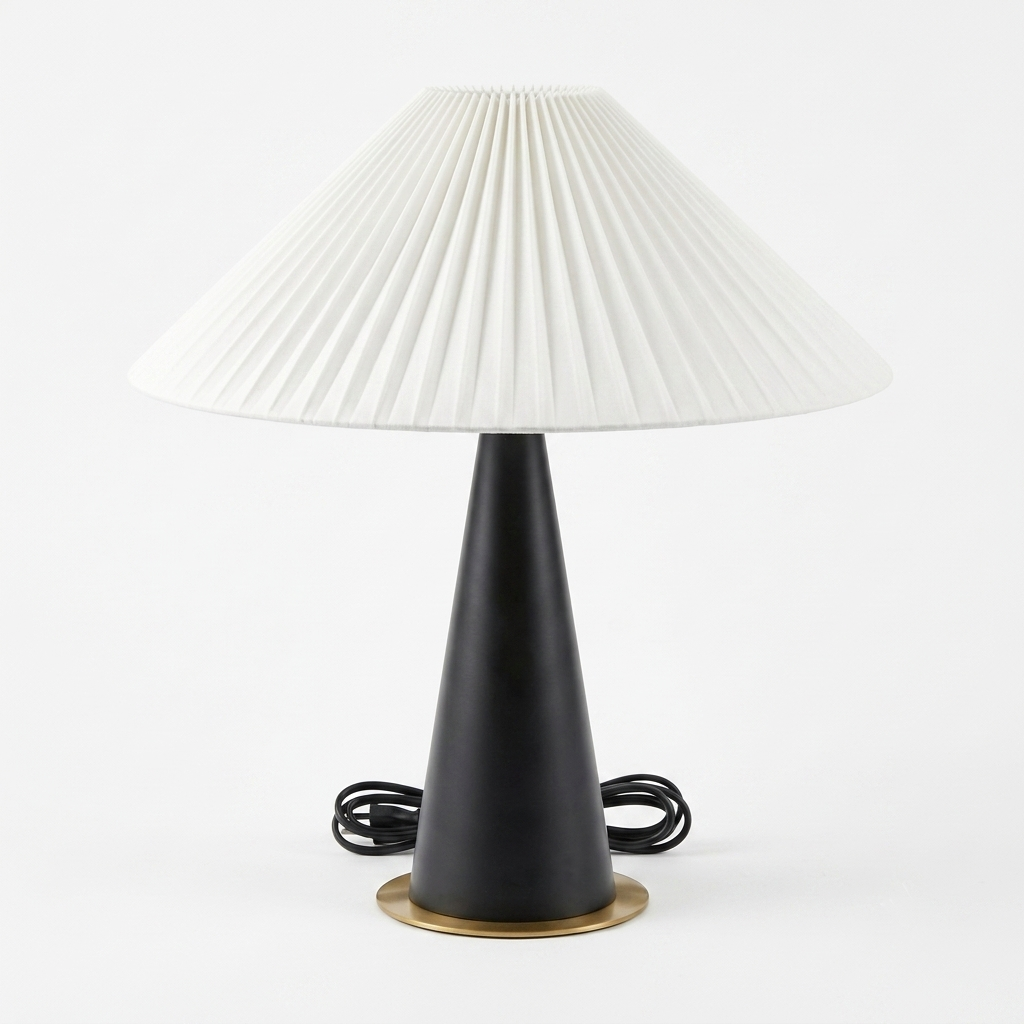 DL14042 Wooden Table Lamp with Fabric Shade