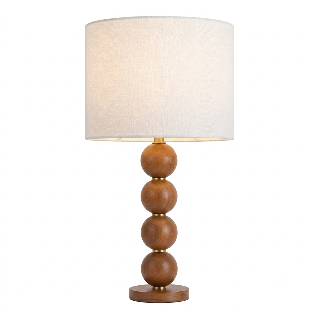 DL14043 Frosty Wooden Table Lamp (Walnut)