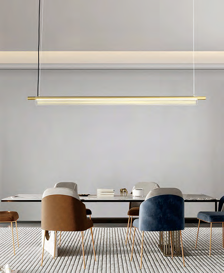 DL14119 Modern Linear Pendant Light (L1030×W70×H1200mm · LED 10W)