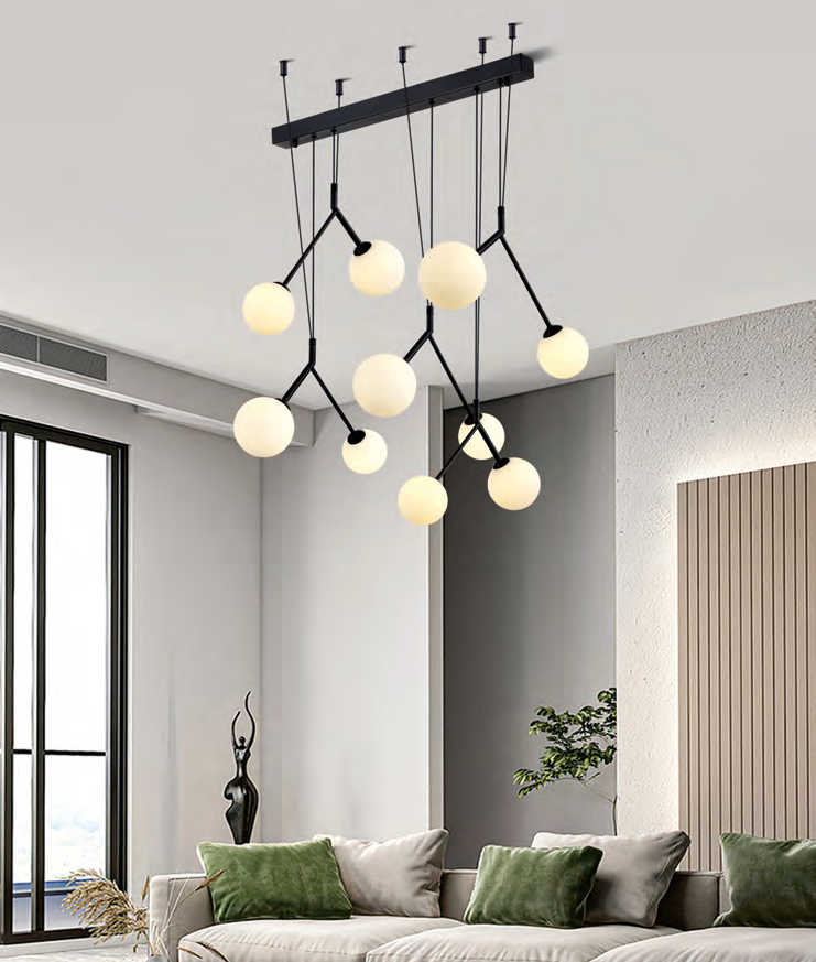 DL14172 Modern Linear Pendant Light (L800×W500×H1500mm · G9 x 9)